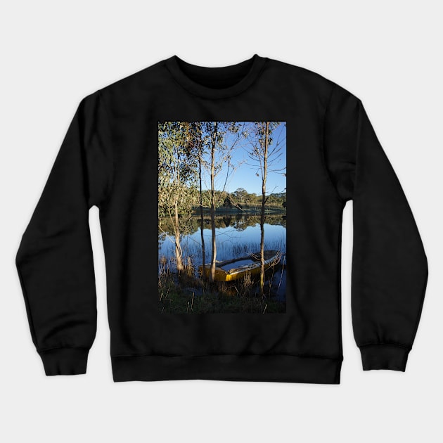 Reflections at the dam at Magpie Springs - Adelaide Hills Wine Region - Fleurieu Peninsula - South Australia Crewneck Sweatshirt by MagpieSprings